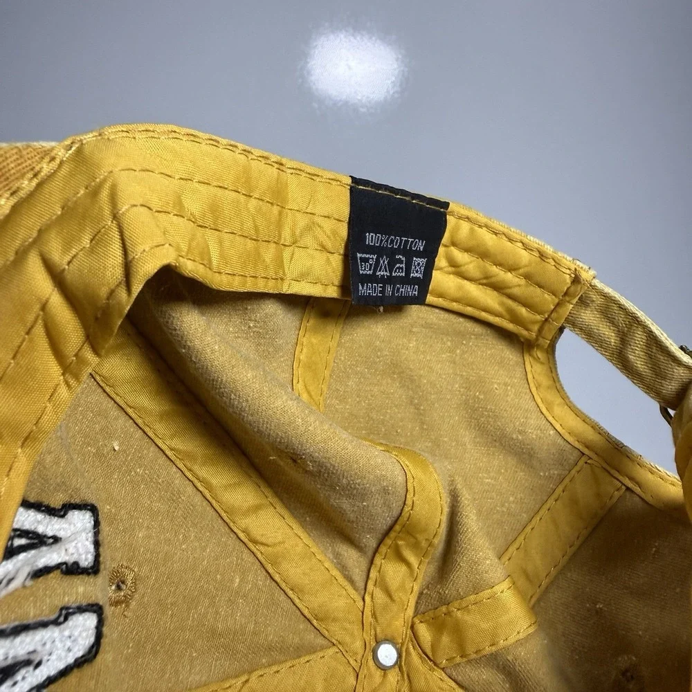 Mustard Yellow Washed Cotton Mama Chenille Letter Patch Baseball Cap Dad Hat
